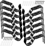 Frienda 12 Pcs Curtain Rod Brackets Adjustable Holder Wall for 1 Inch Diameter Curtain Rod General Bracket Hooks with Screws (Bright Black)