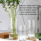 Glass Hurricane Candle Holder Esmiome - Cylinder Vases for Centerpieces 8 Sets (24Pcs) Hurricane Floating Candle Holder, Glass Vases for Flowers, Decorative for Home Wedding, 6'' + 8'' +10''(High)
