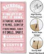 Rustic Bathroom Decor, Western Bathroom Decor, Funny Bathroom Signs Wall Decor, Bathroom Decor, Farmhouse Bathroom Decor, Country Bathroom Decor, Bathroom Signs, Bathroom Rules Wall Décor F1