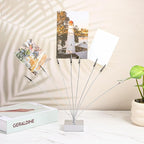 2 Pcs Photo Tree Holder Clip Cube Base,8 - Branch Money Trees Gift Card Holder with Clips,Picture Stand for Christmas Wedding Greeting Birthday Party Gift Silver