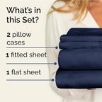 Twin XL Sheets Set 4 Piece - Includes 2 Pillowcases - Bed Sheets Twin XL Size - Soft Hotel Luxury Bedding - Cooling, Comfy & Breathable - 1 Flat & 1 Fitted & 2 Pillowcases w/ Deep Pockets - Navy Blue