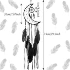 Jetec 3 Pcs Dream Catcher Moon Sun Star Design Handmade Traditional Craft Ornament Wall Hanging Home Decoration Bedroom Wedding Halloween Christmas Decorations(Black)