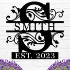 Custom Metal Name Sign | Personalized Metal Signs | Split Letter Monogram Wall Decor | Last Name Sign | Family Name Sign | Anniversary Wedding Gift | Outdoor Metal Art | Housewarming Gift