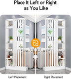 Wall Room Divider, Storage Cabinet Storage Display with Shelves, Modern Freestanding Wood Room Divider Screen, Wall Privacy Screens for Home Decorative (White,35.4" L x 9.5" W x 79.5" H)