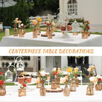 Bud Vases Set of 12, Amber Vase Small Glass Vases for Flowers Modern Ribbed Amber Glass Bud Vase for Decor Flower Vase in Bulk Vintage Decor Boho Wedding Centerpieces Rustic Home Table Decoration