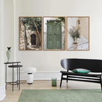 SIGNINART Large Vintage Italy City Landscape Framed Canvas Wall Art Set, Rustic Olive Green Tree Wall Decor, Modern Minimalist French Farmhouse Art Print for Living Room,Bedroom,Office 24"x36"x3