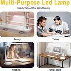 CGBE Led Desk Lamp: 360° Adjustable Nail Light for Desk with 3 Color Modes 5 Brightness, 23.6-Inch Nail Lamp for Desk for Salon Manicurist Tattoo Crafts Sewing Work Reading Game