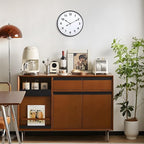 LEIKE Metal Large Wall Clock 24IN Black, Retro Silent Quartz Battery Operated, Decorative for Patio, Kitchen, Living Room, Bedroom, Pool