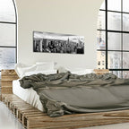 LevvArts New York Canvas Wall Art Black and White City Skyline Picture Panoramic Photo Canvas Print Modern Home Office Living Room Wall Decoration Ready to Hang 20"x55"