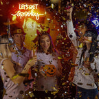 Let's Get Spooky Neon Signs Halloween Neon Sign Yellow Letter LED Neon Light Signs Spooky Neon Wall Sign Quote LED Sign Neon Lights for Wall Bedroom Bar Man Cave Party Halloween Room Decor