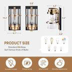 Black and Gold Sconces,Small Bathroom Wall Sconces,Modern Gold Sconces,Single Vanity Light(Bulbs not Included)