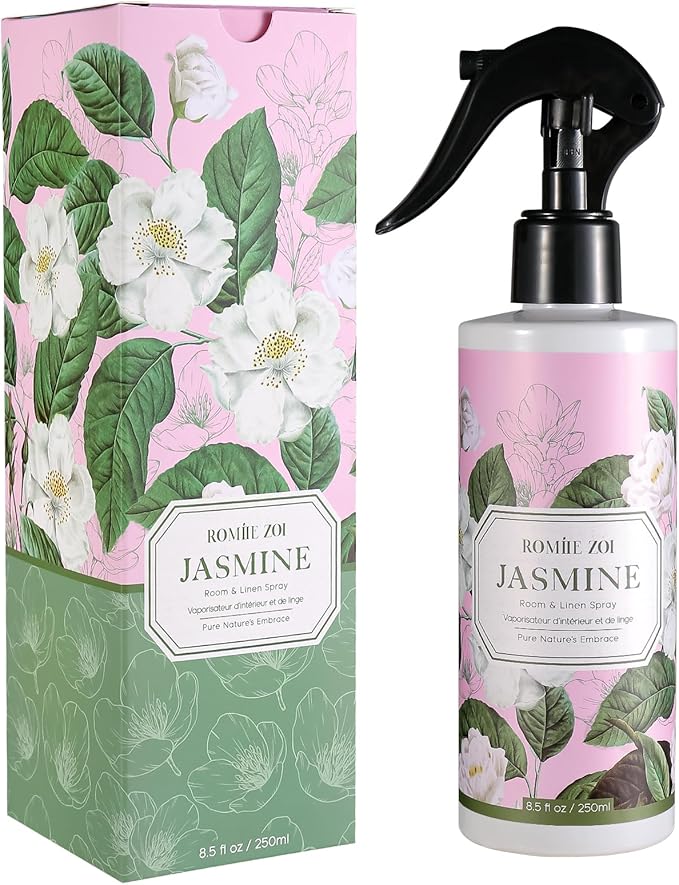 ROMIIE ZOI Room Spray Air Freshener, Fabric linen Spray air Freshener with Natural Plant Extract Scented Room Spray for Home Fragrance - Jasmine - 8.5 FL OZ