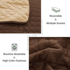 Exclusivo Mezcla Reversible Twin Quilt Bedding Set with Pillow Sham, Lightweight Quilts Twin Size, Soft Bedspreads Bed Coverlets for All Seasons - (Chocolate Brown, 68"x88")