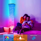 WORLD WIN Floor Lamp, 61'' Smart RGB LED Corner Lamp with Music Sync and 16 Million DIY Colors, 3 Color Temperature, APP & Remote Control, Color Changing Standing Floor Lamp with Stand