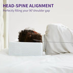 Mr.Ye Cooling Memory Foam Pillows 1 Pack Supportive Bed Pillows for Sleeping with Removable Pillow Cover for Back, Stomach or Side Sleepers, 24 x 12 x 5 Inches