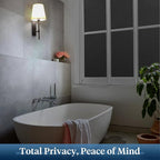 Haton Blackout Window Film, Frosted Privacy Cover for Glass, Sun Light Blocking Black Out Window Tint, Static Cling Room Darkening Heat Control Shades for Home Day and Night, Black 17.5" x 78.7"