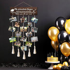 The Adventure Begins Graduation Picture Frame,Graduation Frame with Tassel Holder and 16 Clips,School Photo Framed,Highschool Graduations Gifts for He Her