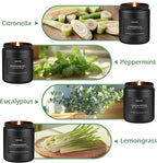 Outdoor Candle Set | Citronella/Mint/Eucalyptus/Lemongrass Summer Scented, Natural Candle Gifts - 4Pack Candles - Citronella Candles for Indoor or Outdoor Use - 28 oz,200 Hours Burn Time