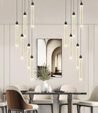 Modern Crystal Pendants Lighting Mini Chandelier for Kitchen Island LED Dimmable Ceiling Handing Lighting Adjustable Flush Mount Ceiling Light for Dining Room Hallway