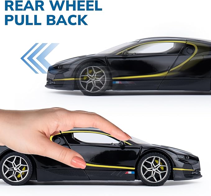 Car Toys for Boys 1 32 Diecast Cars Collectibles Car Model Kit,Metal Toy Car for Boys and Girls,Pull Back Cars with Lights and Sounds,Cars for Kids Ages 3-5（Black）