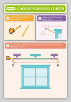 Ivilon Drapery Window Curtain Rod - End Cap Style Design 1 Inch Pole. 72 to 144 Inch Color Black