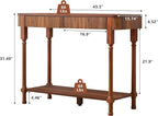 43.3” Console Table with 2 Drawers, Modern Entryway Table with Fluted Panel & Storage Shelf, Narrow Wood Behind Couch Sofa Table for Living Room, Foyer, Hallway(Walnut)