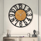 LEIKE Large Wall Clocks,Silent,Non Ticking,Battery Operated Rustic Round Modern Big Wood Wall Clock for Living Room, Bedroom,Kitchen,Farmhouse,Office,Home Decor