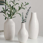 hjn White Ceramic Vase for Home Decor - Modern Vases for Living Room/Bookshelf/Mantel - 10.6" H