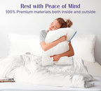 ROYALE LINENS Pillows King Size Set of 2 -Bed Pillows for Sleeping - Cooling Pillow for Back, Stomach or Side Sleepers - Down Alternative King Gusseted Pillows -Hotel Quality (20x40 Inches, Pack of 2)