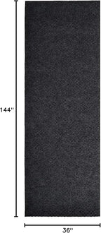 iCustomRug Hallway Runner Rug – 3x12ft Black, Indoor/Outdoor, Non-Slip Rubber Backing, Low-Profile All-Weather Carpet, Non-Shedding & Easy Care, Entryway Mat Ideal for High Traffic Areas