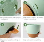 10 Inch Self Watering Hanging Pots, 2 Pack Hanging Planters with 40oZ Deep Reservior for Indoor Outdoor Plants Flowers, Green with Brown