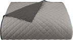 Martex Reversible Coverlet – King Bed Quilt – Lightweight King Size Bedding – Durable King Size Quilts for Bed – Soft - Easy Care Bedding – Light Gray/Graphite