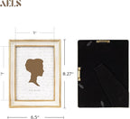 AELS 5x7 Inch Vintage Picture Frame, Elegant Antique Photo Frames with Glass Front, Photo Display, Tabletop Wall Hanging, Gift Ideas, Off-white with Gold Trim