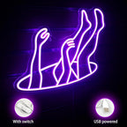 WLHOPE Falling Man Neon Sign Falling into Hole Neon Light Purple LED Neon Signs for Wall Decor USB Drop Into Neon Light Signs for Bedroom Home Bar Man Cave Game Room Party,Gift for Boys