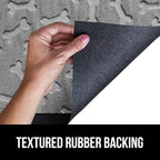 GORILLA GRIP 100% Waterproof All-Season WeatherMax Doormat, 47x35, US Designed Natural Rubber, Stain and Fade Resistant, Low Profile Indoor Outdoor Door Mats, Easy Clean Patio Mat, Light Gray Bones