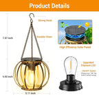 KOOPER Solar Lanterns Outdoor Waterproof, 4 Pack Upgraded Bronze Metal Hanging Solar Lights Outdoor Lanterns, Brighter Auto On/Off Outdoor Hanging Lantern for Yard Patio Pathway Porch Garden Decor