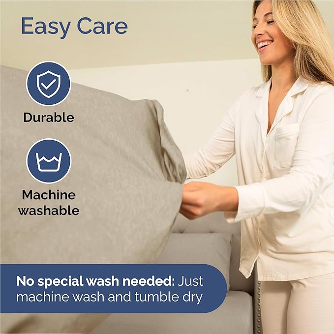 Full Sheets Set 6 Piece - Includes 4 Pillowcases - Bed Sheets Full Size - Soft Hotel Luxury Bedding - Cooling, Comfy & Breathable - 1 Flat & 1 Fitted & 4 Pillowcases w/ Deep Pockets - Heathered Beige