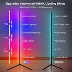 LED Floor Lamp,RGB Corner Floor Lamp with APP and Remote Control,16 Million DIY Colors&Ambient Lighting,Music Sync,Timer Setting,for Living Room, Bedroom and Gaming Room