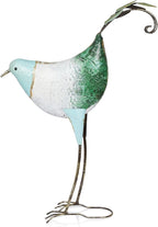 Alpine Corporation MCC702 Head-Down Metal Bird Outdoor Statue, Animal Décor for Patio, Lawn & Garden, 24" H, Blue and White