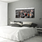 Nachic Wall Black and White Chicago Canvas Print Art Modern Chicago Downtown at Sunset Pictures Painting Modern Cityscape Giclee Artwork for Home Office Living Room Bedroom Decoration 24x48Inches