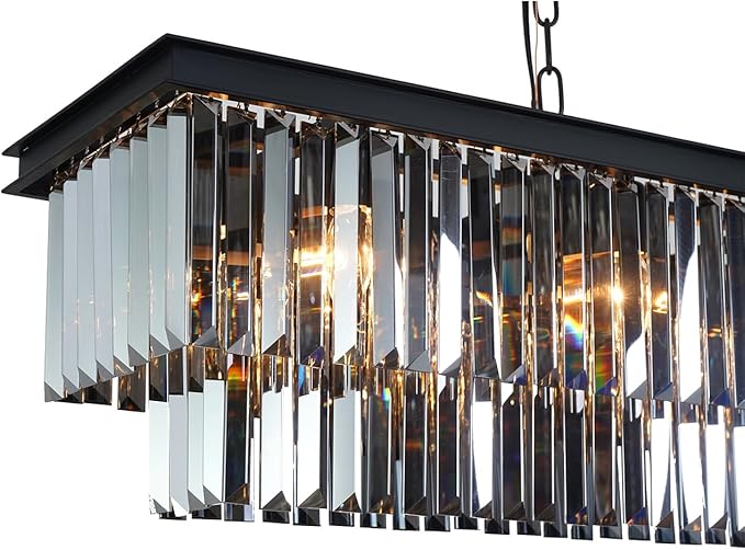 Crystal Chandeliers for Dining Room 39" 10 Lights Elegant Pendant Ceiling Lighting Fixture Chandeliers