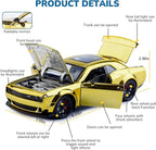 Car Toys for Boys 1/24 Diecast Cars Hellcat SRT Collectibles Model Kit,Pull Back Metal Toy Car with Lights and Sounds,Toy Cars for Boys Age 4-7（Gold）