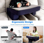 Reading Pillow for Gaming, Arm Rest Lap Pillow Memory Foam Bed Rest Pillow for Working, Soft Lap Desk Pillow Gaming Pillow with Side Pockets, Pillow for Sitting in Bed Floor Sofa Laptop
