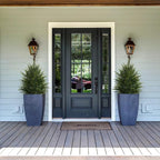 Artificial Topiary Ball Tree, Indoor Realistic Faux Boxwood Bush Potted Plants, Outdoor Fake Shrubs Cedar Evergreen Plants for Home Living Room Front Porch Decor (1, 2ft)