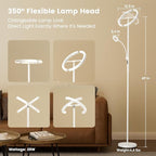 White LED Floor Lamp - Dimmable 2 Lights Standing Lamp with Remote&Touch Control, 4 Color& 10 Brighness Adjustable Floor Reading Light, Modern Tall Lamp for Living Room Bedroom Office Corner