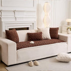 Plush Couch Cover for Pets Super Soft Sofa Covers for Cats & Dogs Washable Sofa SlipCover Furniture Couch Protector for Living Room(35" x 82", Brown)