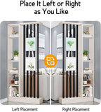 Wall Room Divider, Storage Cabinet Storage Display with Shelves, Modern Freestanding Wood Room Divider Screen, Wall Privacy Screens for Home Decorative (Beige+Black,35.4" L x 9.5" W x 79.5" H)