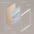 SIGNWIN Framed White Pastel Tropical Island Ocean Beach Shore Wall Art, Set of 4 Landscape Colorful Wall Decor Prints, Nature Wilderness Wall Décor for Living Room, Bedroom - 8"x10" White