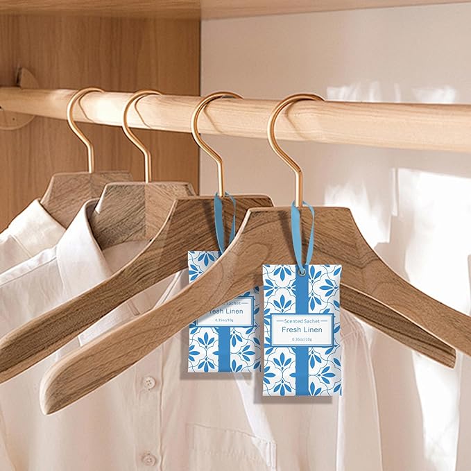 SCENTORINI Linen Scented Sachets for Drawers and Closets, 14 Packs, Long-Lasting Sachets Bags Wardrobe Freshener, for Drawers, Closets, Cars