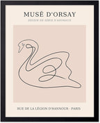 Poster Master Vintage Poster - Retro One Line Swan Drawing Print - Swan Art - Bird Art - Minimal Gift for Her, Animal Lover - Abstract Decor for Home, Office, Bedroom - 8x10 UNFRAMED Wall Art